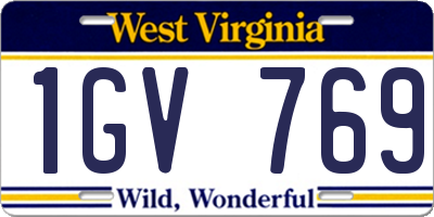WV license plate 1GV769