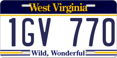 WV license plate 1GV770