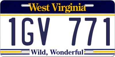WV license plate 1GV771