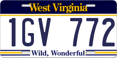 WV license plate 1GV772