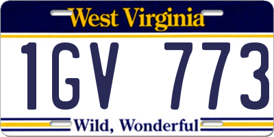 WV license plate 1GV773