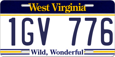 WV license plate 1GV776