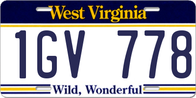 WV license plate 1GV778