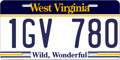 WV license plate 1GV780