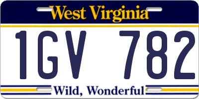 WV license plate 1GV782