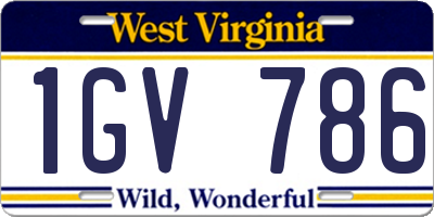 WV license plate 1GV786