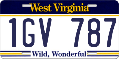 WV license plate 1GV787