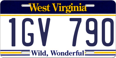 WV license plate 1GV790