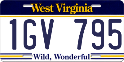 WV license plate 1GV795