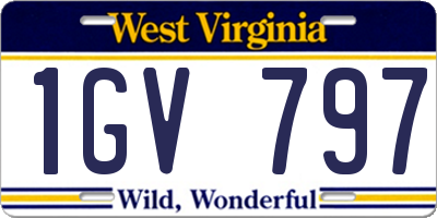 WV license plate 1GV797