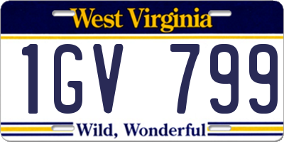 WV license plate 1GV799