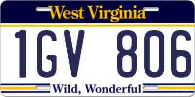 WV license plate 1GV806