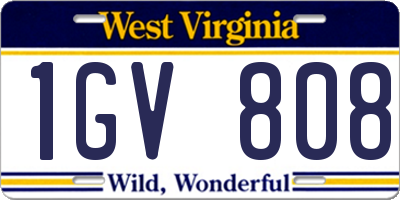 WV license plate 1GV808