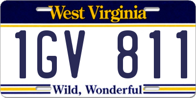WV license plate 1GV811
