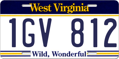 WV license plate 1GV812
