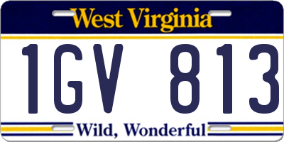 WV license plate 1GV813