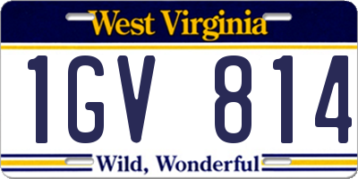 WV license plate 1GV814