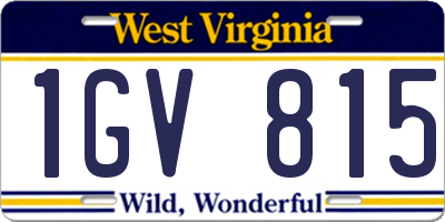 WV license plate 1GV815