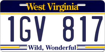 WV license plate 1GV817