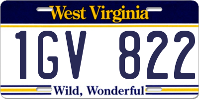 WV license plate 1GV822