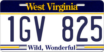 WV license plate 1GV825