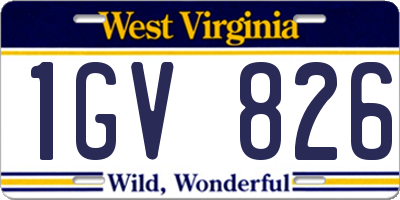 WV license plate 1GV826