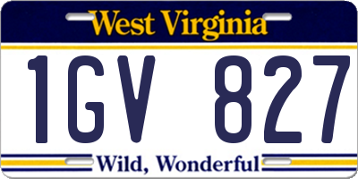 WV license plate 1GV827