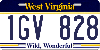 WV license plate 1GV828