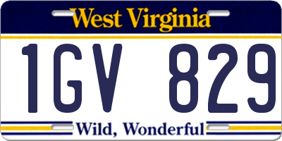 WV license plate 1GV829