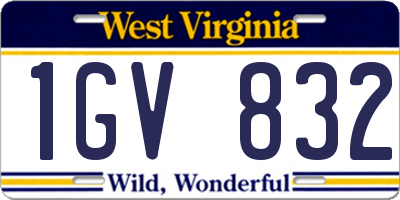WV license plate 1GV832