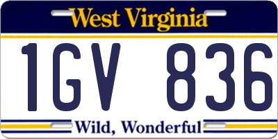 WV license plate 1GV836