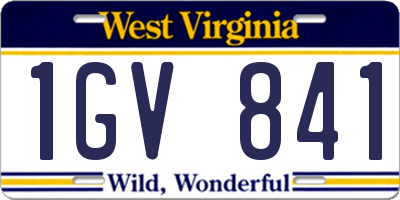 WV license plate 1GV841