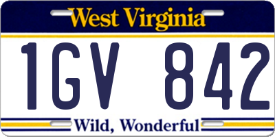 WV license plate 1GV842