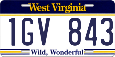 WV license plate 1GV843