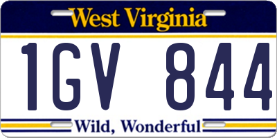 WV license plate 1GV844