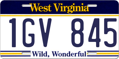 WV license plate 1GV845