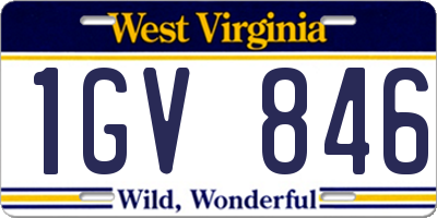 WV license plate 1GV846