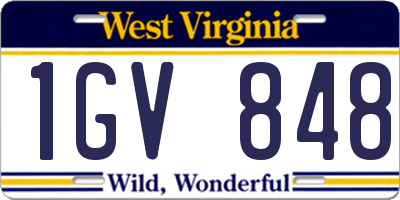 WV license plate 1GV848