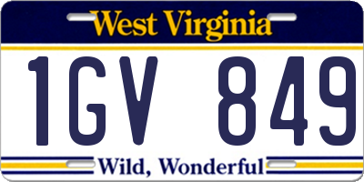 WV license plate 1GV849