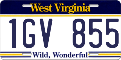 WV license plate 1GV855