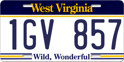 WV license plate 1GV857
