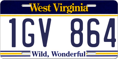 WV license plate 1GV864