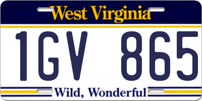 WV license plate 1GV865