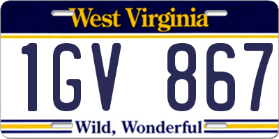 WV license plate 1GV867