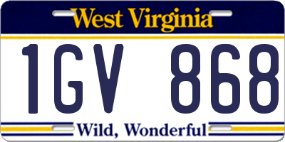 WV license plate 1GV868