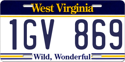 WV license plate 1GV869