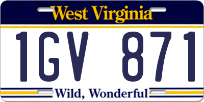 WV license plate 1GV871