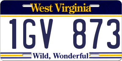 WV license plate 1GV873
