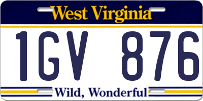 WV license plate 1GV876