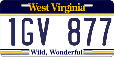 WV license plate 1GV877
